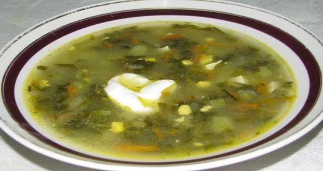 Весенний суп со щавелем