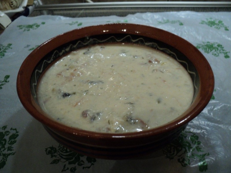 Сырный крем-суп с грибами