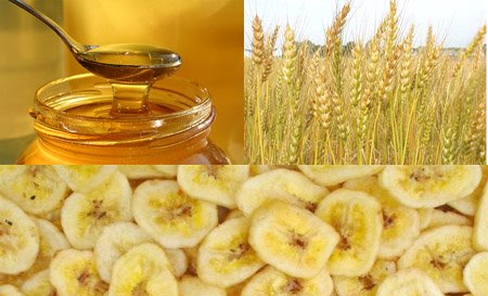 мед, пшеница и банан