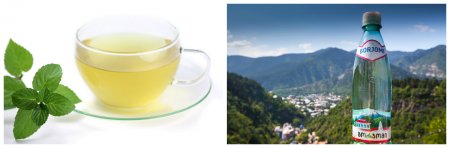 Зелёный чай и минеральная вода